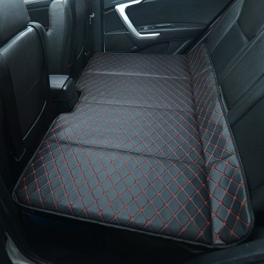 Wholesale Universal Diamond Car Bed - Non-Inflatable Black and Red Stitching Luxury Leather Diamond Car Bed Mattress