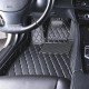 Wholesale Black and Beige Stitching Luxury Leather Diamond Car Floor Mats Wholesale Black and Beige Stitching Luxury Leather Diamond Car Floor Mats