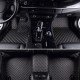 Wholesale Black and Beige Stitching Luxury Leather Diamond Car Mats Wholesale Black and Beige Stitching Luxury Leather Diamond Car Mats