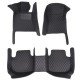 Wholesale Black and Black Stitching Luxury Leather Diamond Car Mats
