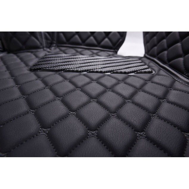 Wholesale Black and Black Stitching Luxury Leather Diamond Car Floor Mats Wholesale Black and Black Stitching Luxury Leather Diamond Car Floor Mats