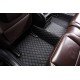 Wholesale Black and Black Stitching Luxury Leather Diamond Car Mats