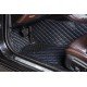 Wholesale Black and Blue Stitching Luxury Leather Diamond Car Floor Mats Wholesale Black and Blue Stitching Luxury Leather Diamond Car Floor Mats