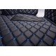 Wholesale Black and Blue Stitching Luxury Leather Diamond Car Floor Mats Wholesale Black and Blue Stitching Luxury Leather Diamond Car Floor Mats