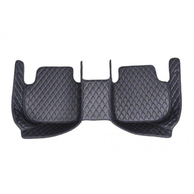 Wholesale Black and Blue Stitching Luxury Leather Diamond Car Floor Mats Wholesale Black and Blue Stitching Luxury Leather Diamond Car Floor Mats
