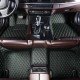 Wholesale Black and Green Stitching Luxury Leather Diamond Car Floor Mats Wholesale Black and Green Stitching Luxury Leather Diamond Car Floor Mats