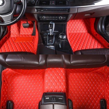 Wholesale Red Luxury Leather Diamond Car Floor Mats