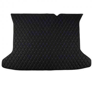 Wholesale Black and Blue Stitching Luxury Leather Diamond Trunk Base Mats