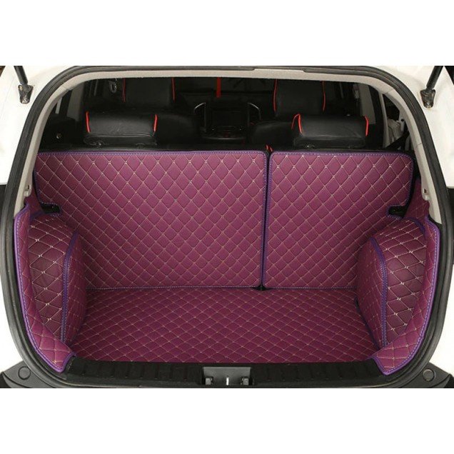 Wholesale Purple Full Cover Luxury Leather Diamond Trunk Car Mats Wholesale Purple Full Cover Luxury Leather Diamond Trunk Car Mats