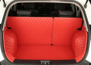 Wholesale Red Full Cover Luxury Leather Diamond Trunk Car Mats