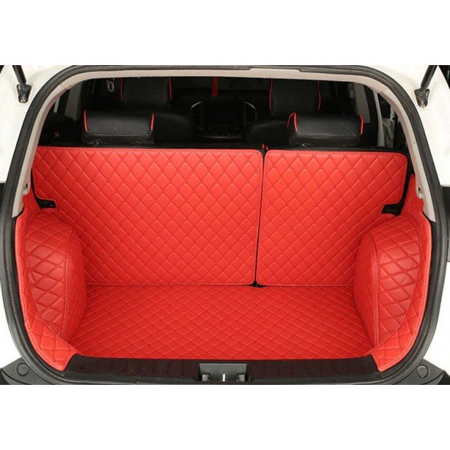 Wholesale Red Full Cover Luxury Leather Diamond Trunk Car Mats