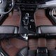 Wholesale Dark Brown Luxury Leather Stripe Car Mats Wholesale Dark Brown Luxury Leather Stripe Car Mats