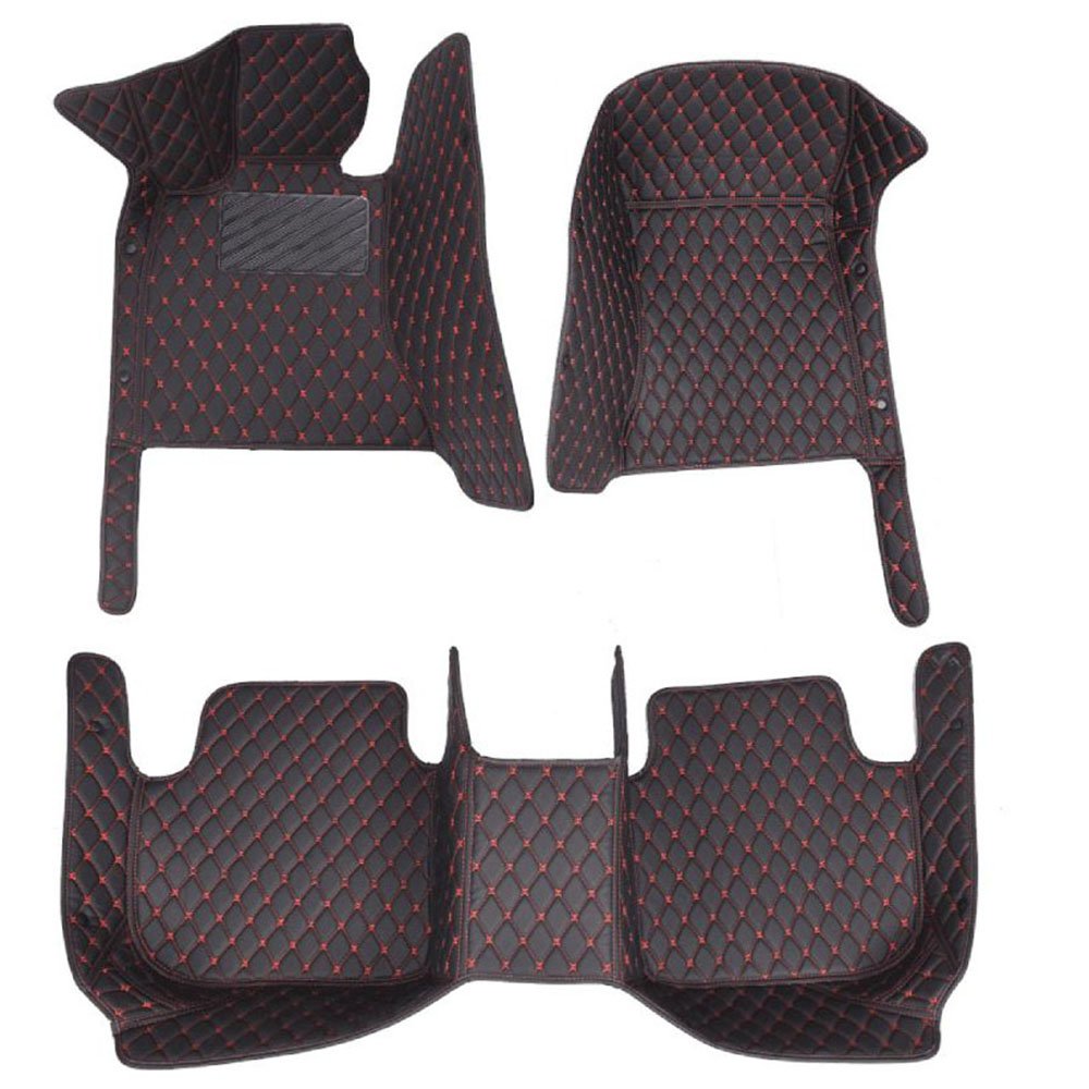 Wholesale Black and Red Stitching Diamonds Car Floor Mats