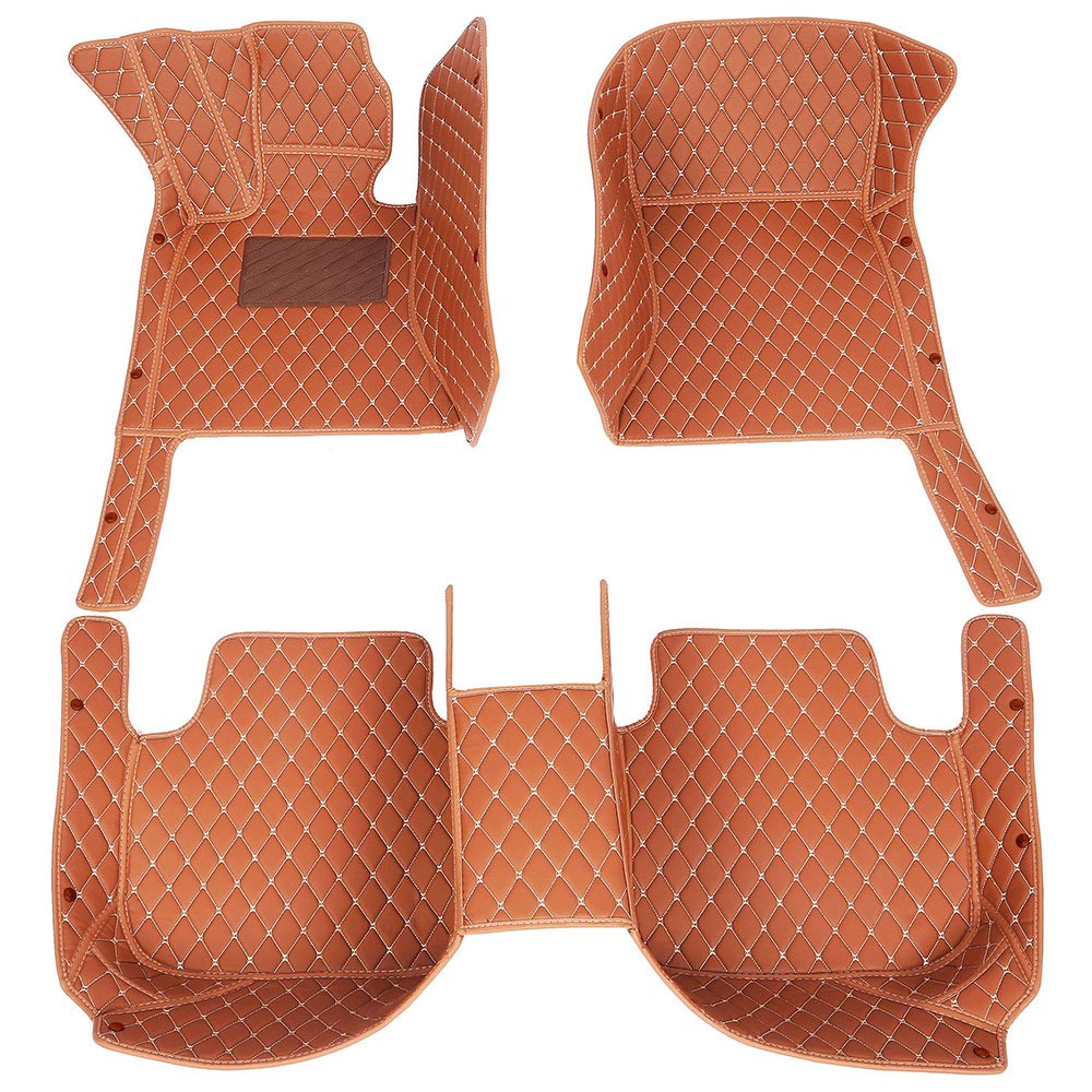 Wholesale Brown Luxury Leather Diamonds Car Floor Mats