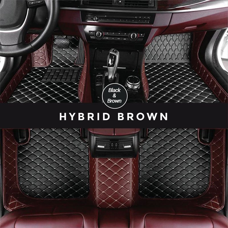 Black and Brown Hybrid Mode Premium Diamond Car Mats for Ssangyong Korando