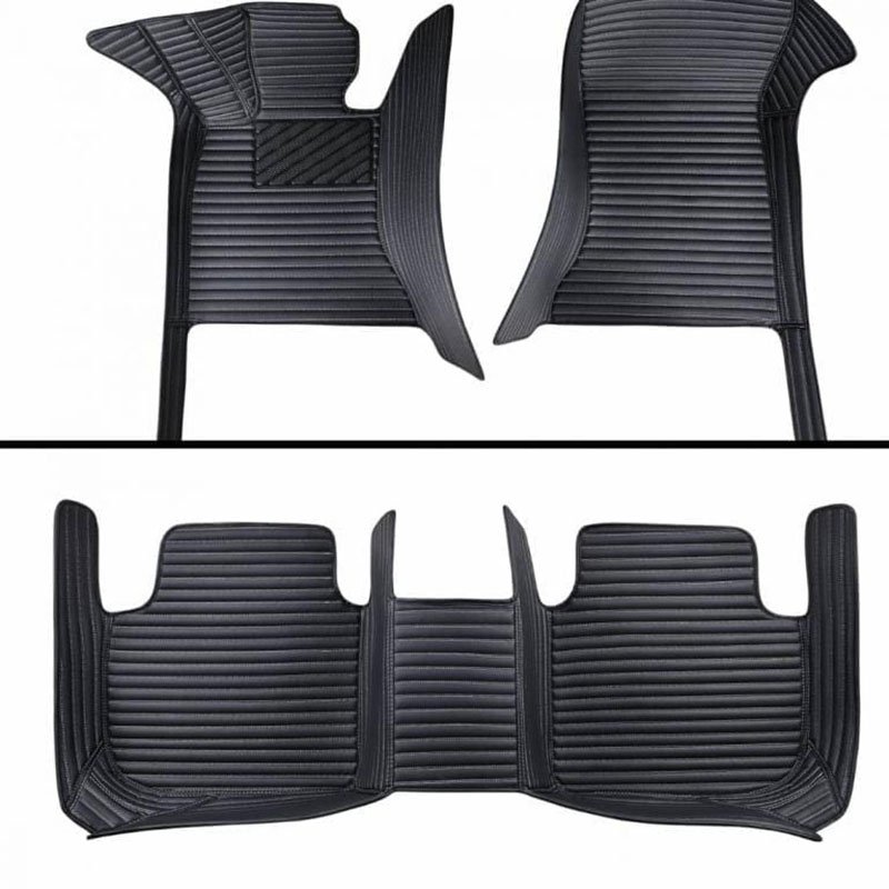 Wholesale Black Luxury Leather Stripe Car Mats